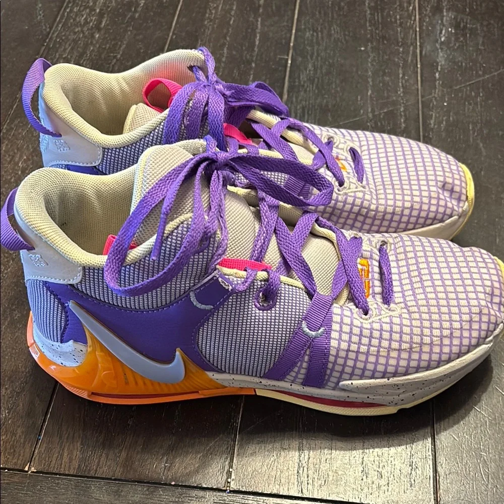 Nike LeBron Purple and Orange Sneakers size 6.5Y